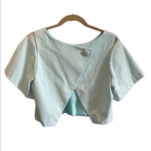Milly Dobby Stretch Angular Top in Mint